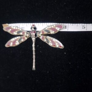 Vintage Catherine Popesco Large Dragonfly Brooch‎ Signed French Enamel